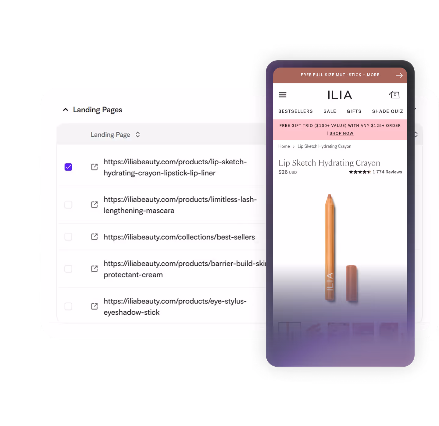 Top-performing landing pages report