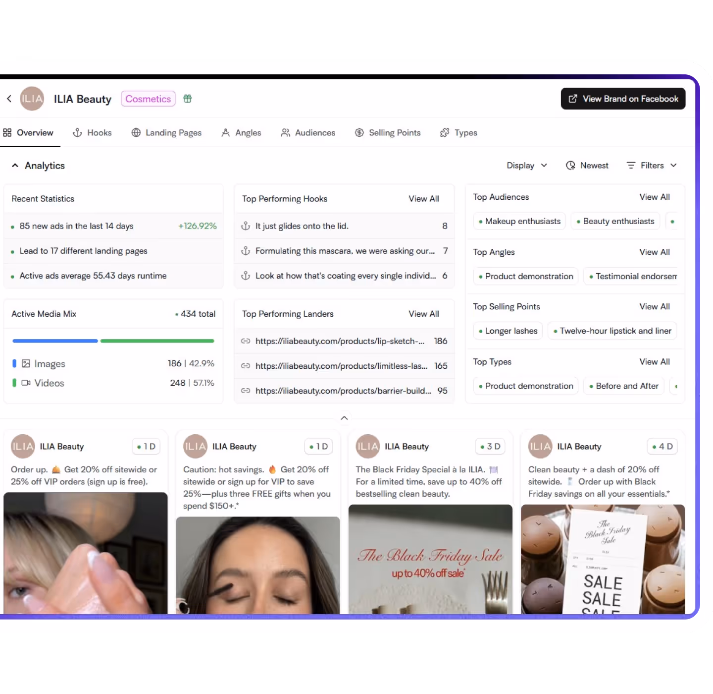 24/7 Meta ad scraper dashboard